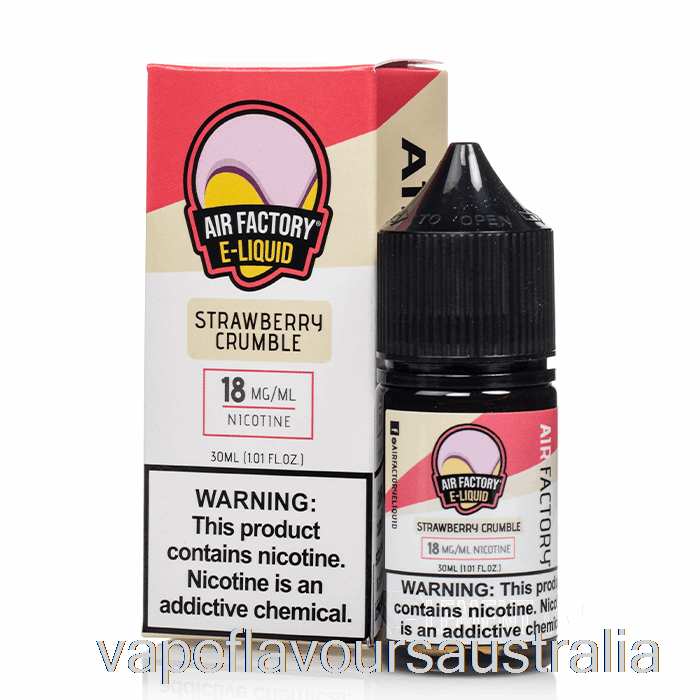 Vape Nicotine Australia Strawberry Crumble - Air Factory Salts - 30mL 36mg